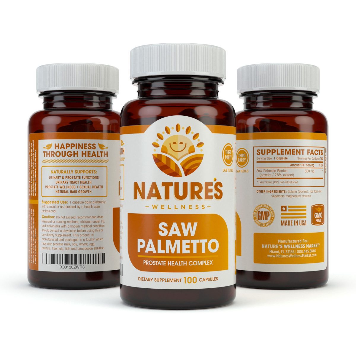 1000mg Saw Palmetto – 100 Capsules – Extract + Berry Powder | Maximum ...