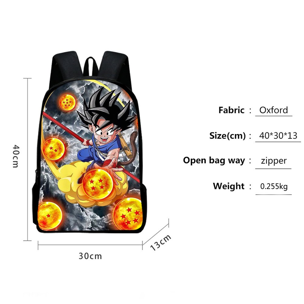 Dragon Ball Goku Travel Bag Anime School Bag Casual Backpack For Students  Polyester