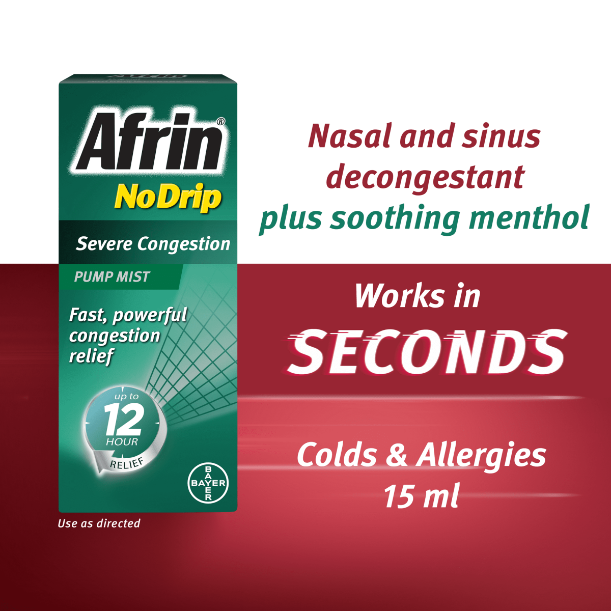 Afrin No Drip Severe Congestion Maximum Strength 12 Hour Nasal