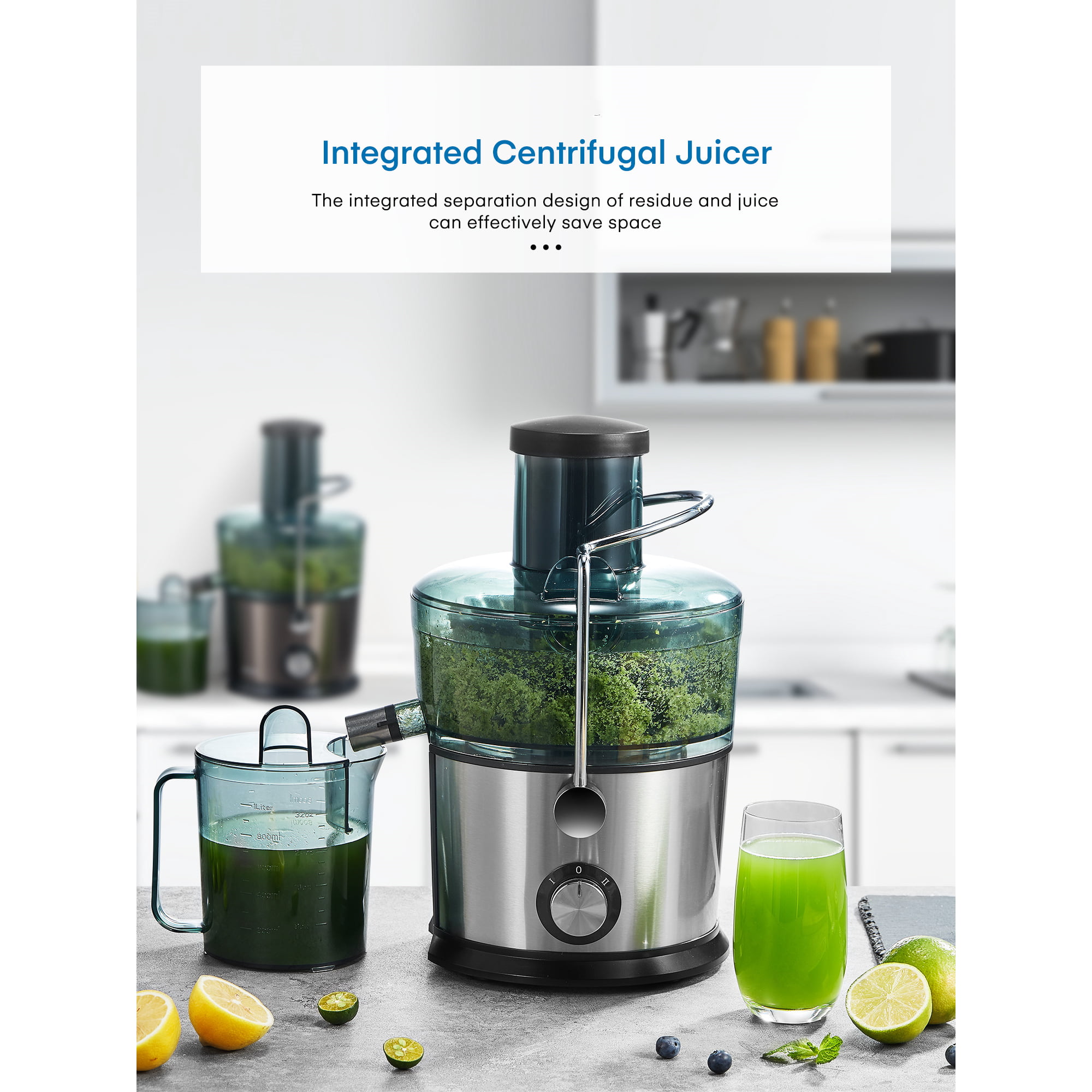 Centrifugal Juicers Machine Ultra Power 800W for Whole Fruits & Vegetables, Dual Speed Juice Extractor with 3''wide Mouth, Easy to Clean, 304