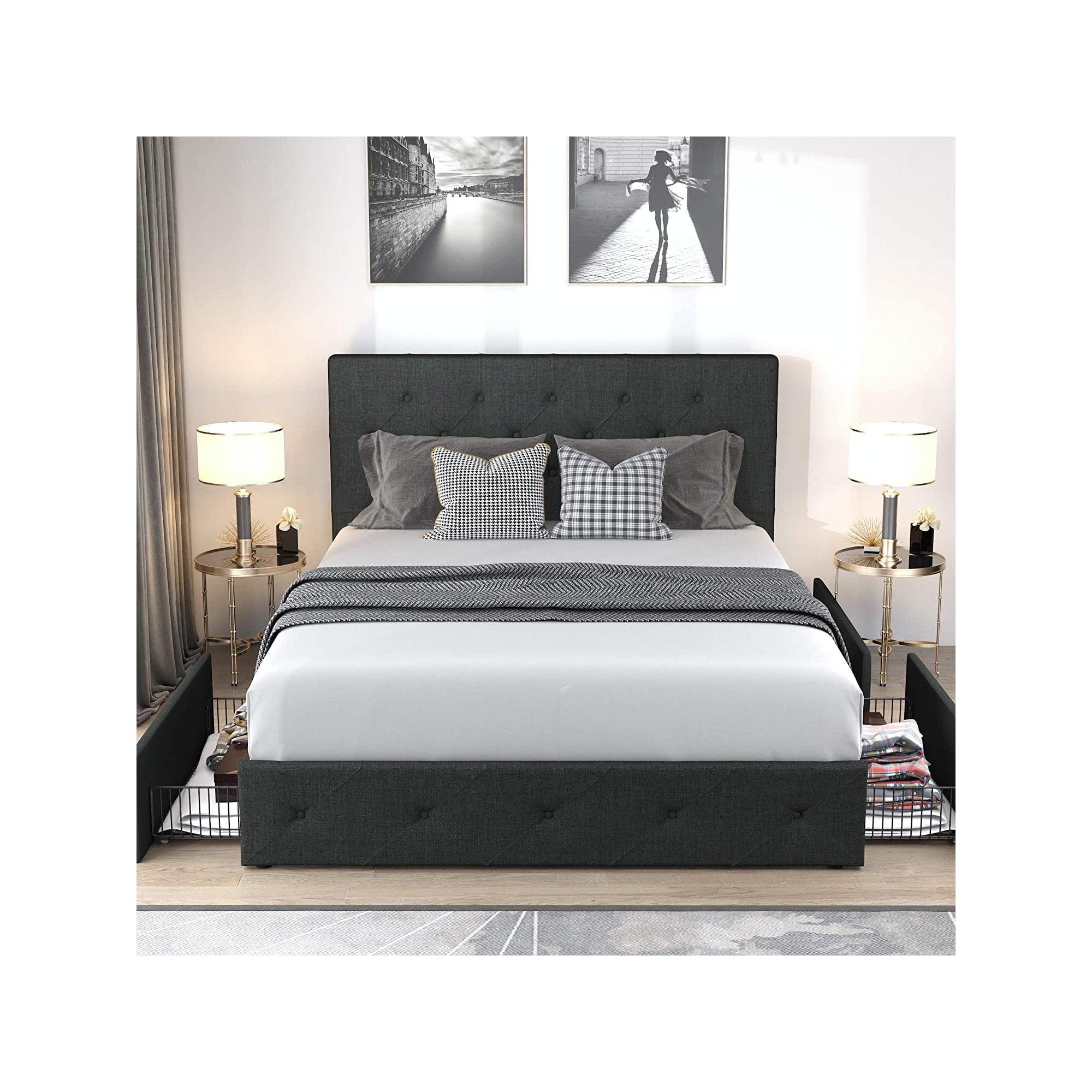 Allewie queen deals platform bed frame