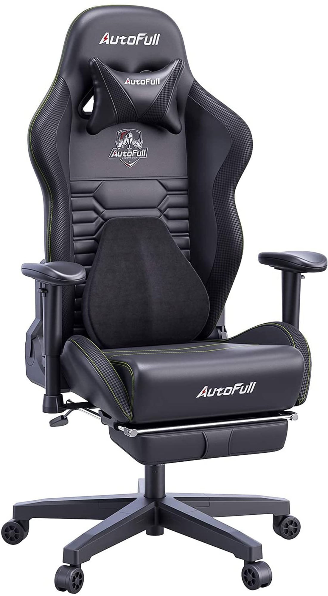 Gaming Chair with Bionic Headrest and Lumbar Pillow,Racing Style PU Leather  Ergonomic Gamer Chair with Footrest,High Back Game Chair with 3D