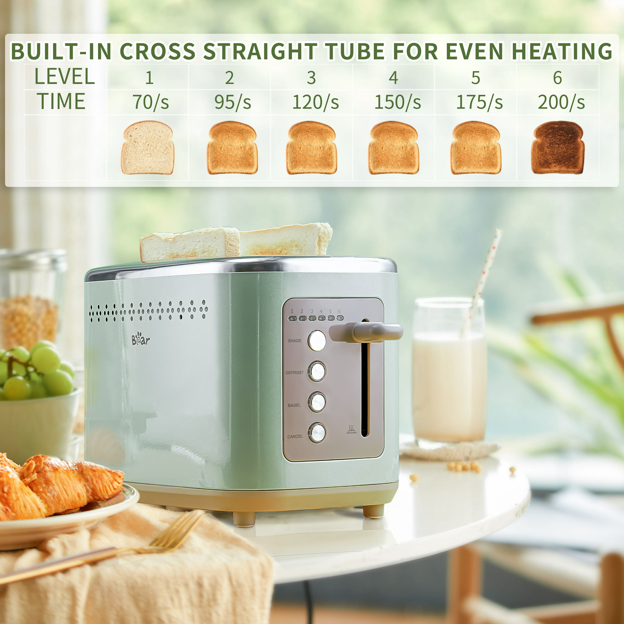  BUYDEEM DT620 2-Slice Toaster, Extra Wide Slots, Retro