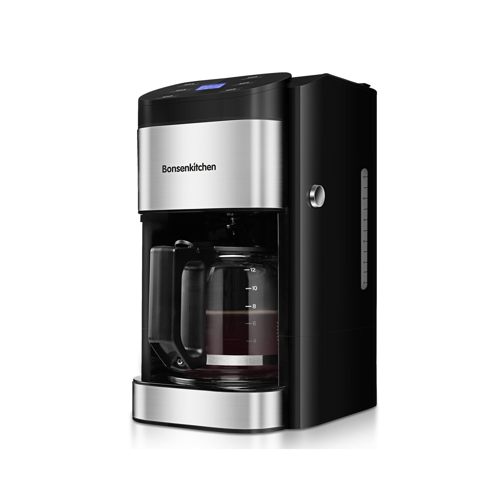Bonsenkitchen 12-Cup Programmable Drip Coffee Maker, Front Fill Coffee  Ground, 2 Hours Warming, 1.8L Large Tank,CM8102 – The Market Depot