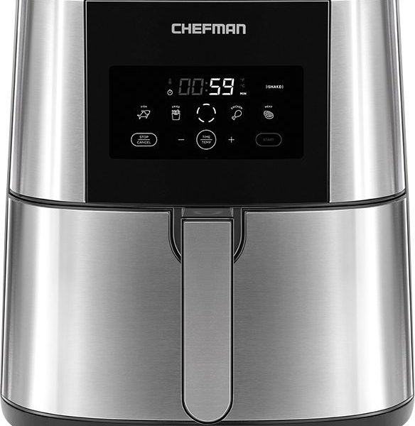 https://themarketdepot.com/wp-content/uploads/2023/01/Chefman-TurboFry-XL-8-Quart-Air-Fryer-Digital-Touchscreen-w-Presets-Shake-Reminder-Stainless-Steel-1-1-584x600.jpg