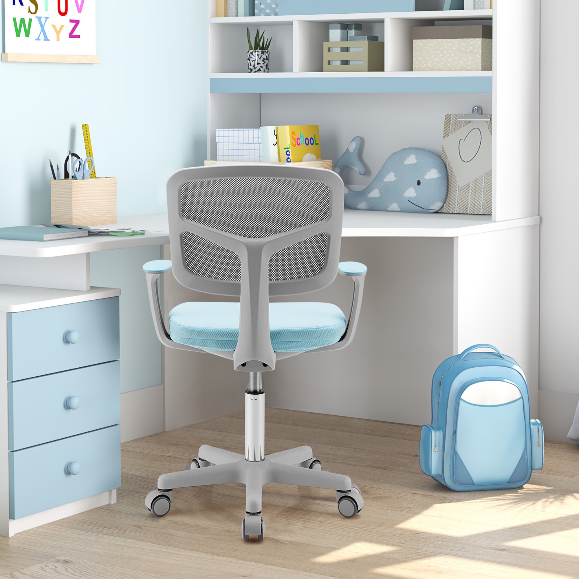 Height Adjustable Kids Study Desk and Chair Set - Costway