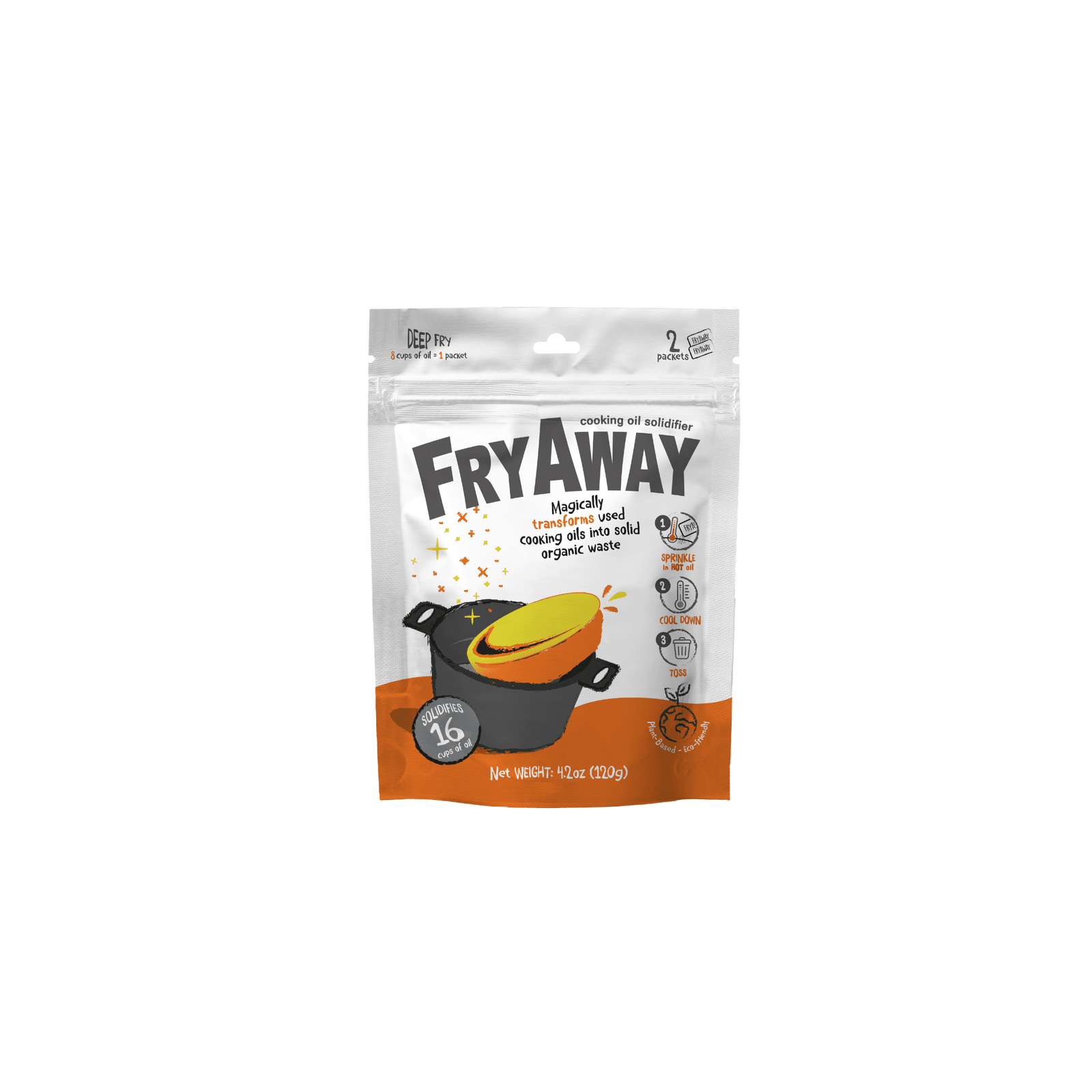 FryAway Deep Fry Cooking Oil Solidifier, Easy and Safe Oil