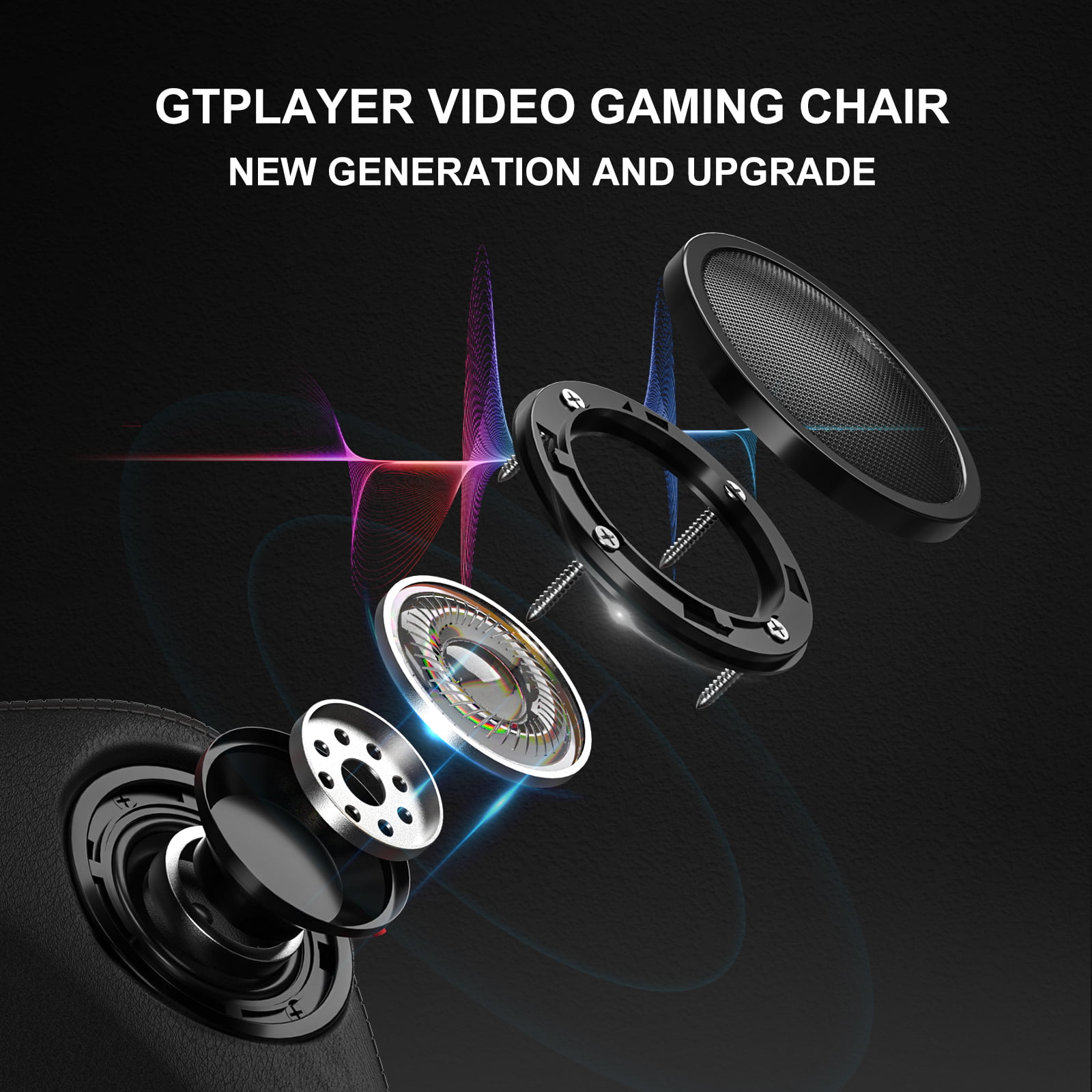 GTPLAYER Gaming Chair with Bluetooth Speakers Music Office Chair