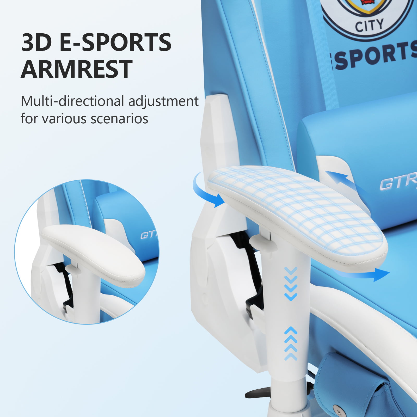 GTRACING E Sports Gaming Chair with Footrest and Bluetooth