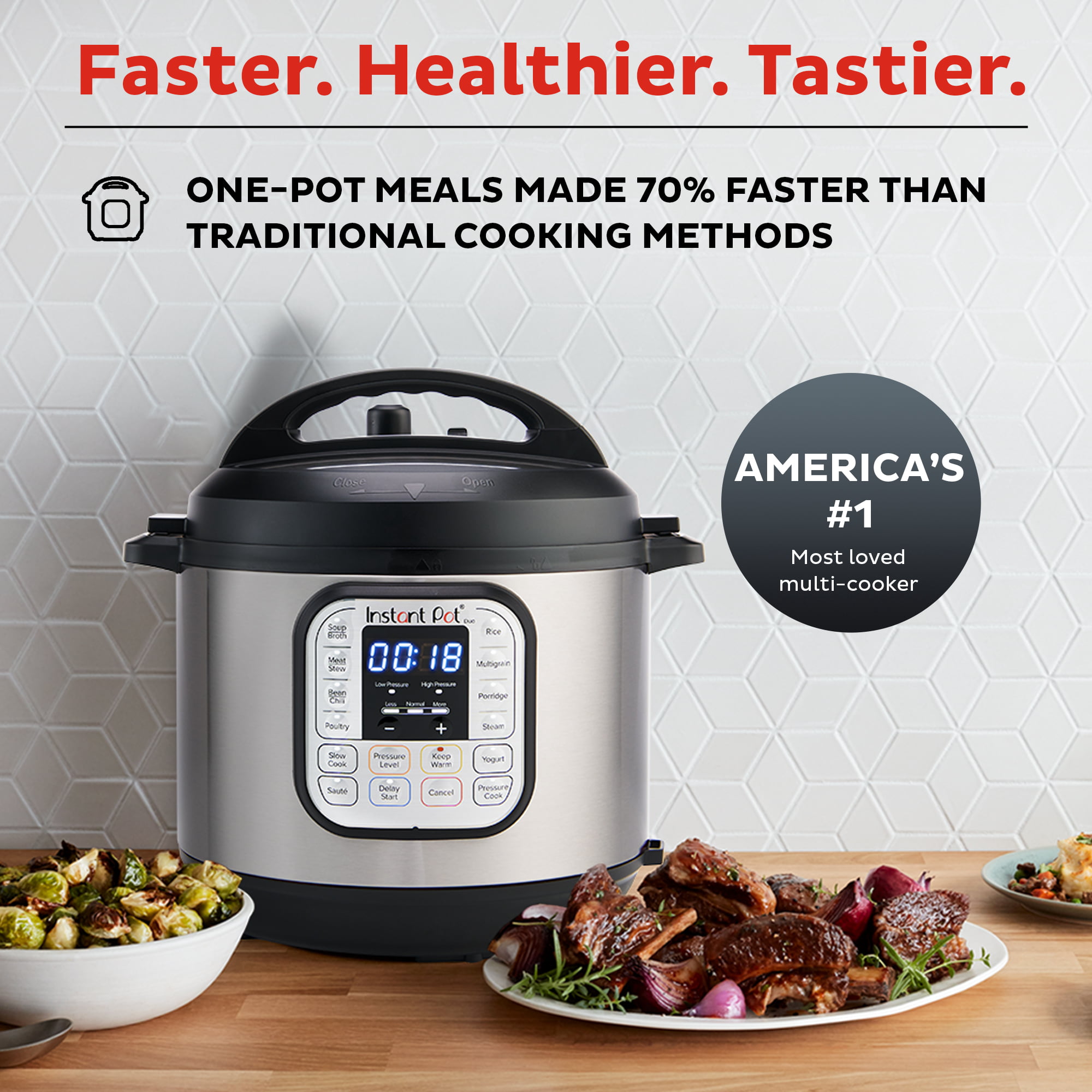 Instant Pot Duo 8 Qt Electric Pressure Cooker, 7-in-1 Slow Cooker, Rice  Cooker, Steamer, Sauté, Yogurt Maker, Warmer & Sterilizer 