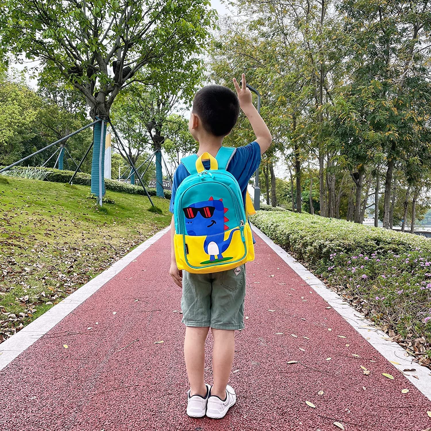 Toddler Backpack, Kiddopark Kids Travel Backpack, Waterproof Cute Dinosaur  Small Preschool Backpack Cartoon Daycare Bag