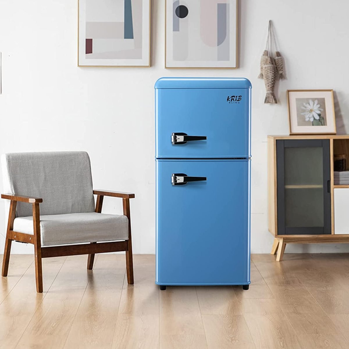 Krib Bling 3.5 cu.ft Compact Refrigerator, Retro Mini Fridge with ...