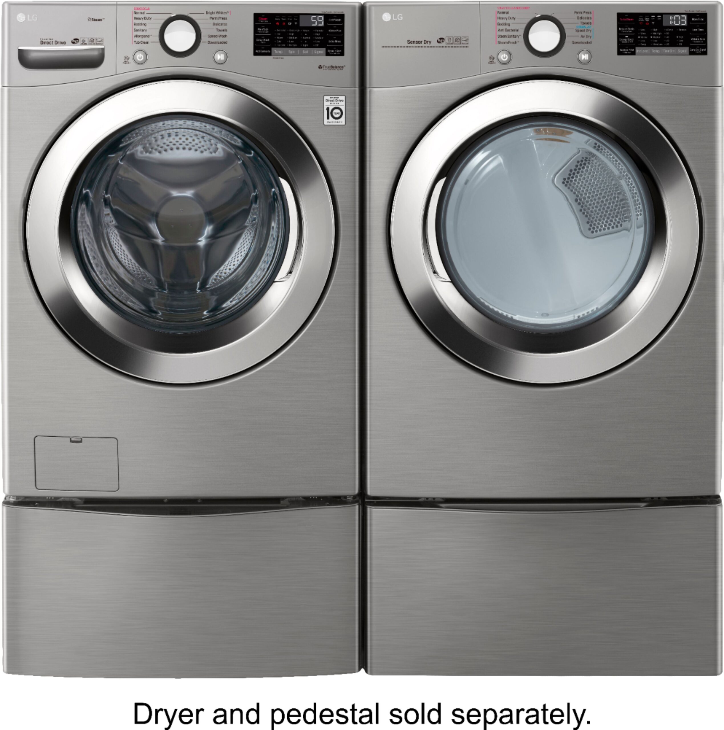 LG 4.5 Cu. Ft. High-Efficiency Stackable Smart Front Load Washer