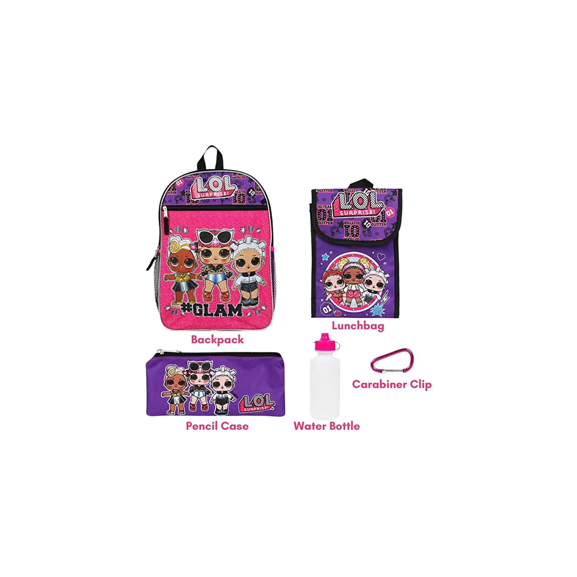 L.O.L. Surprise! 5-Piece Backpack & Lunch Bag Set