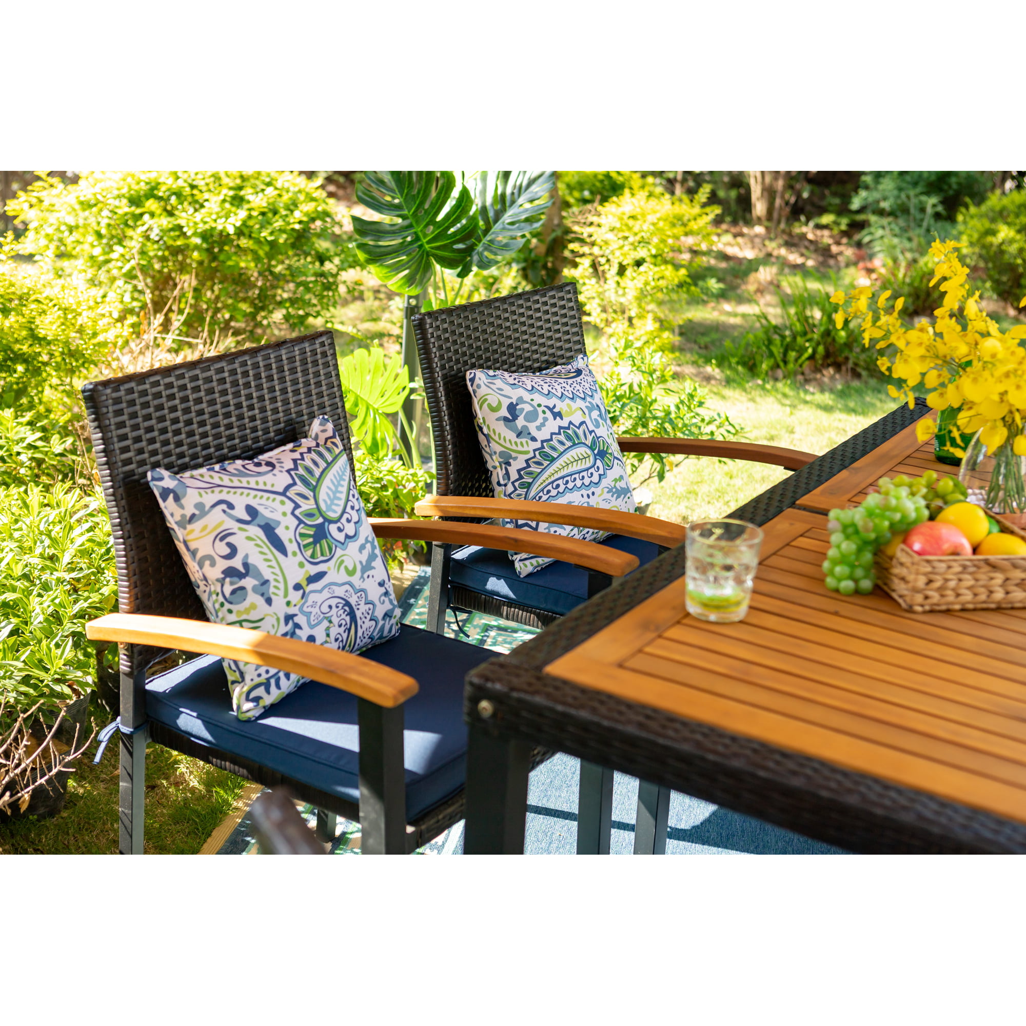 MF Studio 7 Pieces Outdoor Patio Dining Set Metal Patio Furniture