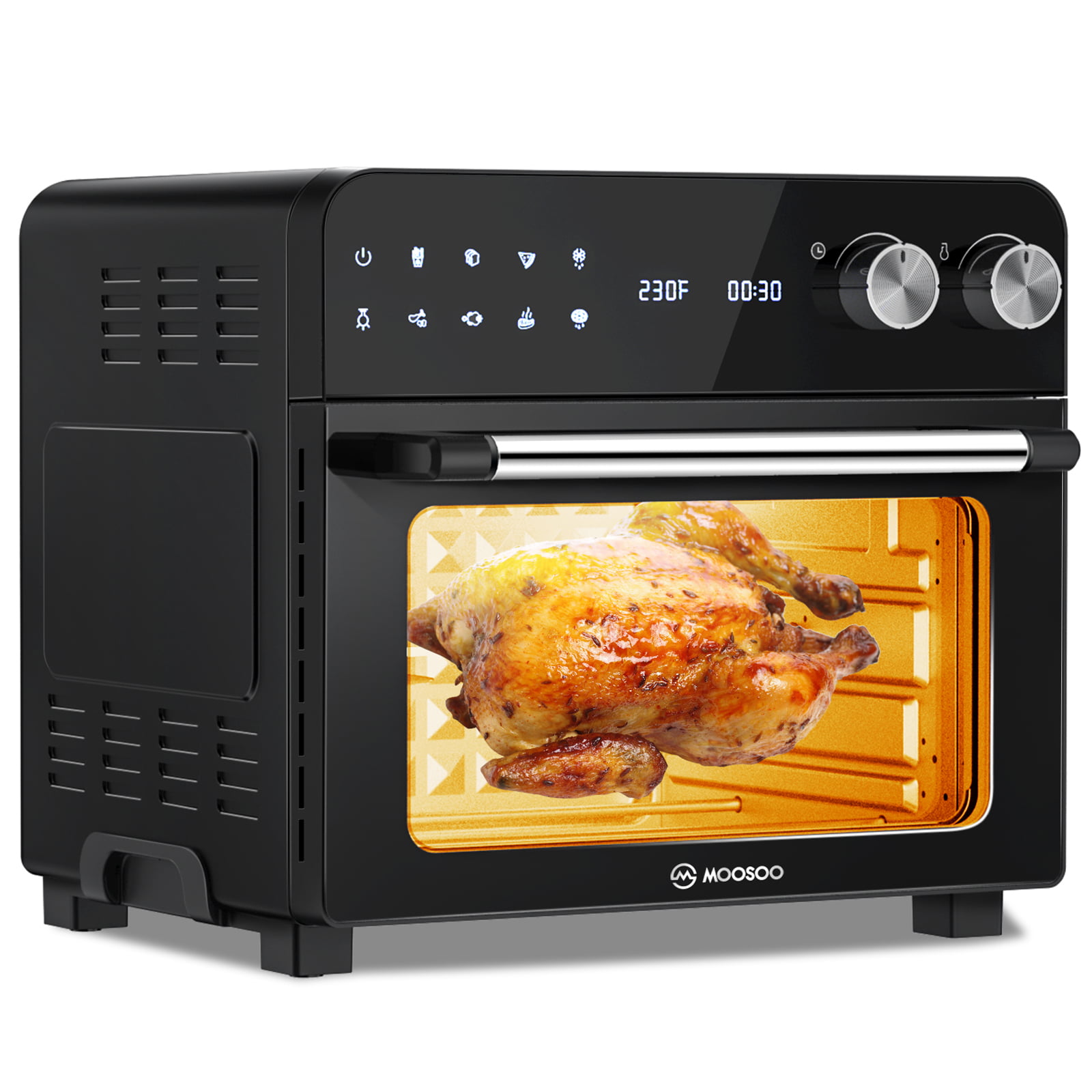 MOOSOO 19 Quart Air Fryer Toaster Oven, 8-in-1 Air Fryer Cooker