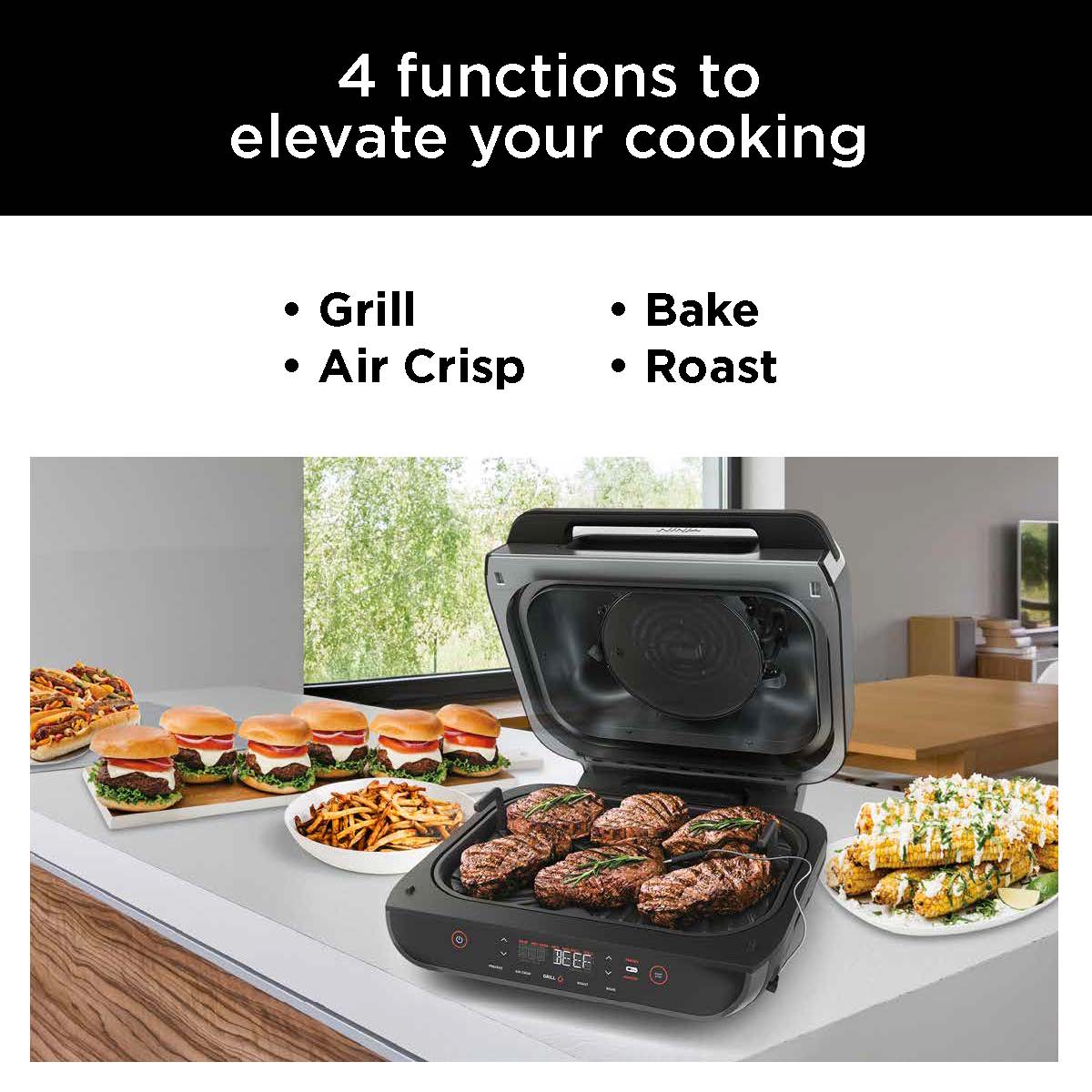 Ninja Foodi Smart 5-in-1 Indoor Grill with 4qt Air Fryer - Black