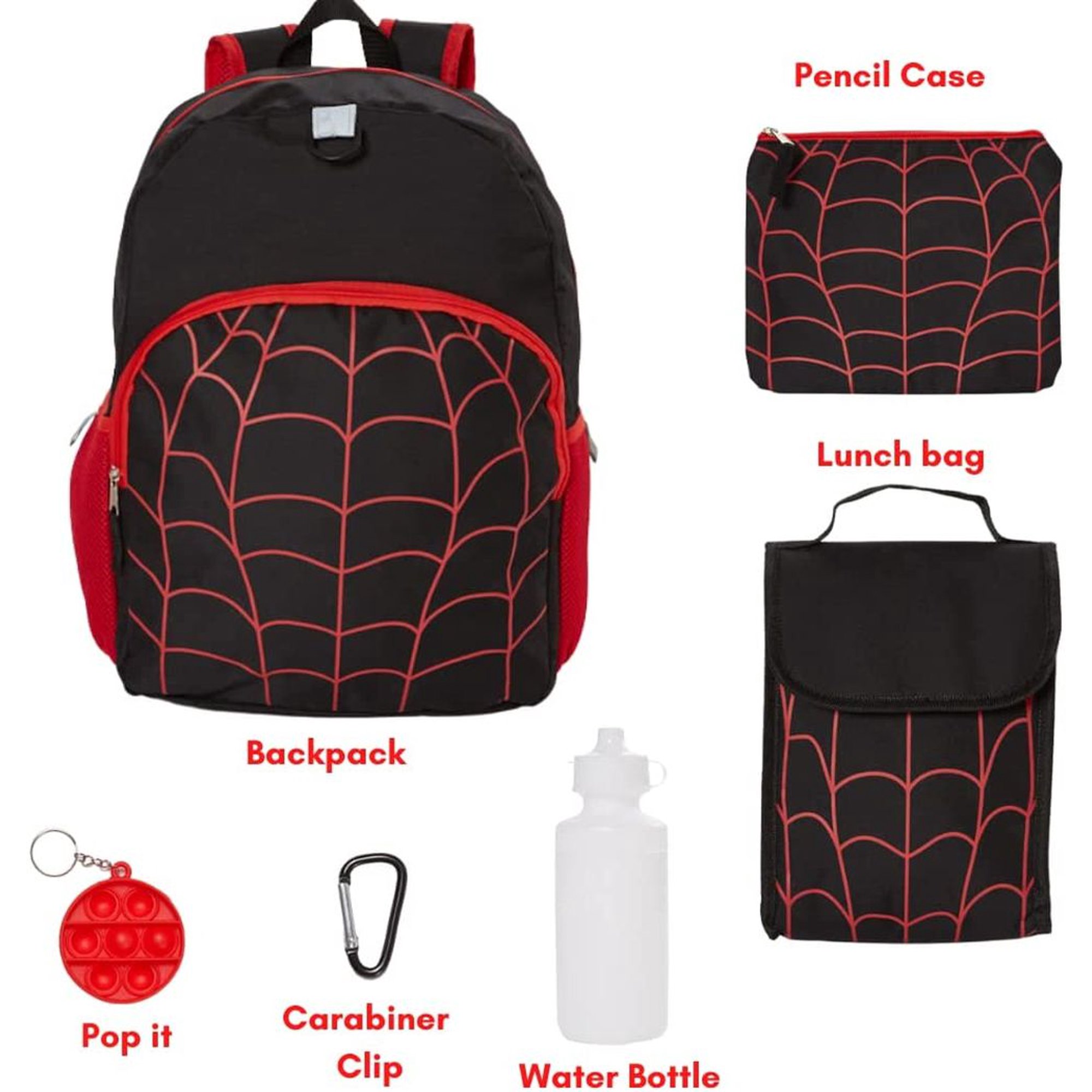 Halloween Spiderweb Lunch Box Women Lunch Bag with Water Bottle