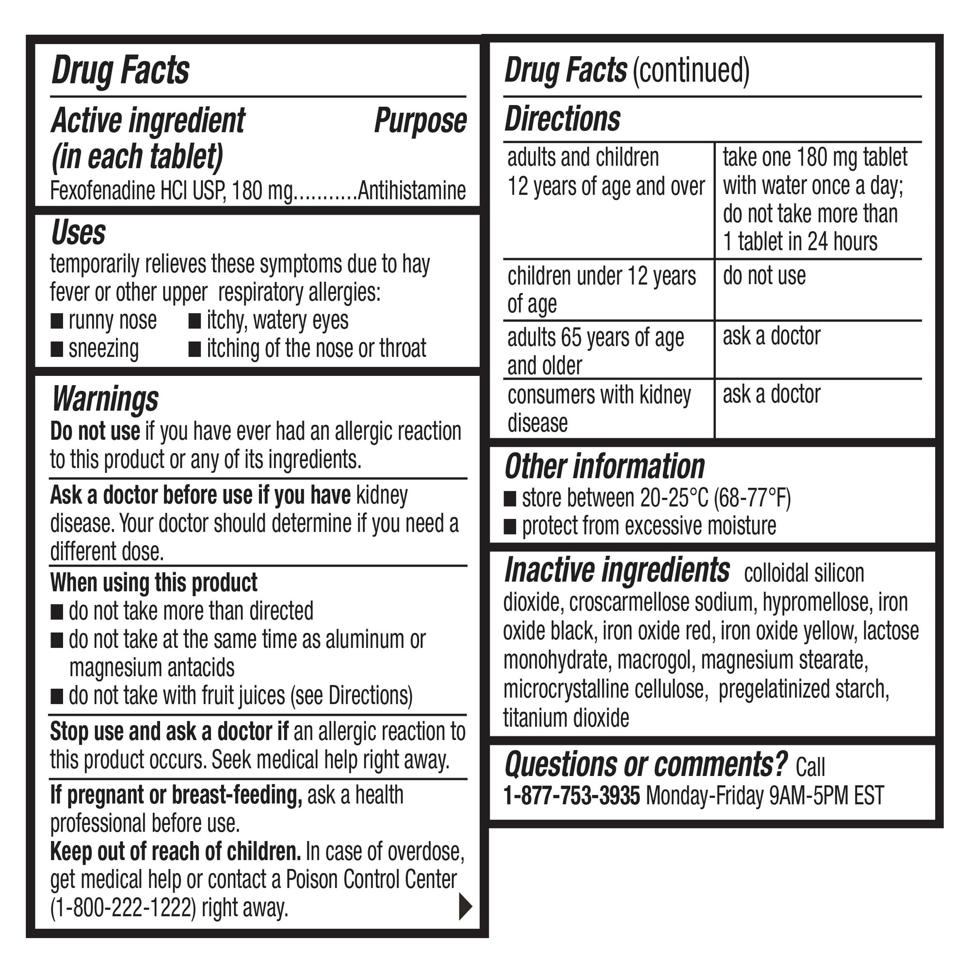 Ready In Case 24 Hour Allergy Medicine, 180 mg Tablets, 15 Count – The ...