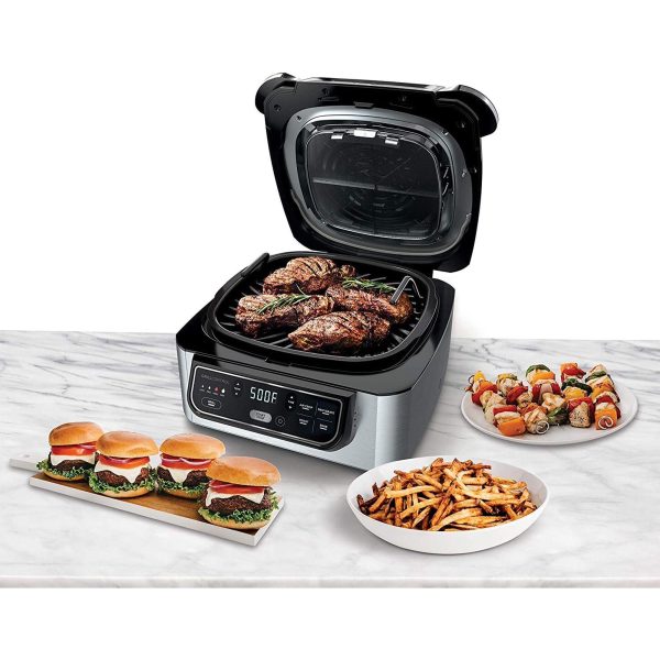 Restored Ninja FG551 H Foodi Smart XL 6-in-1 Indoor Grill with 4-Quart Air  Fryer Roast Bake Dehydrate Broil and Leave-in Thermometer, with Extra Large  Capacity (Cinnamon) (Refurbished) – The Market Depot