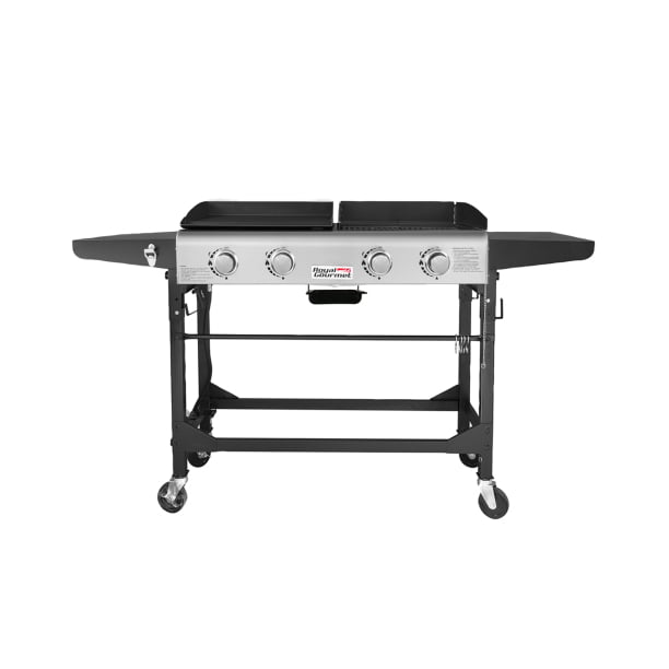 Royal Gourmet Portable Tabletop Griddle Combo 4-Burner Gas Grill Outdoor  Cooking