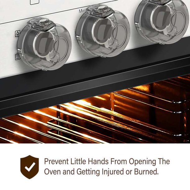 BABY DROM Oven Door Lock Child Safety, Heat-Resistant Easy to Install,  Childproof Oven Locks for Toddlers, no Screws or Drills (Black)