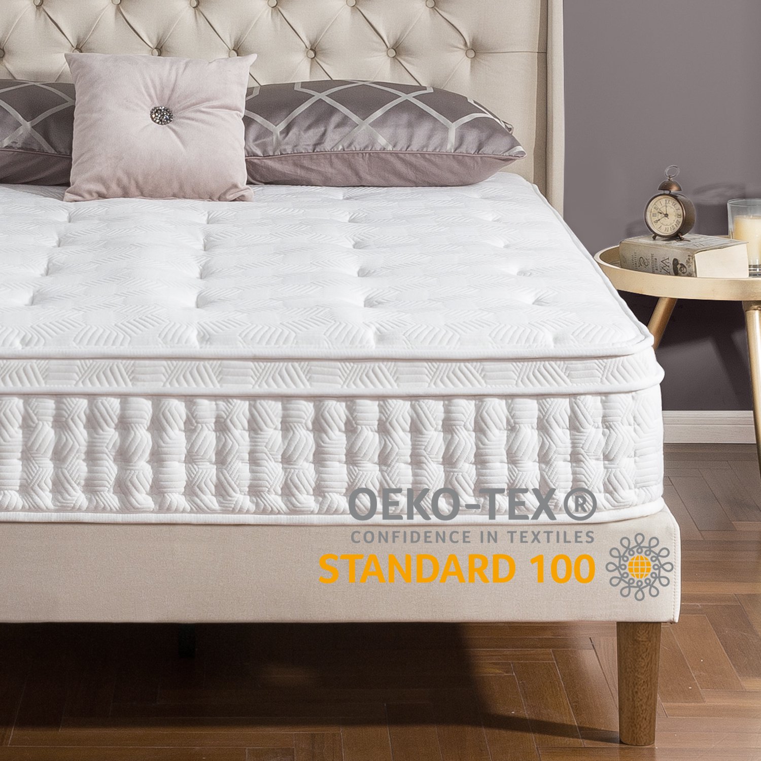 Zinus Euro Top 12” Hybrid Of Comfort Foam And Pocket Spring Mattress ...