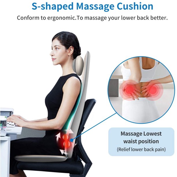 Renpho Back Massager With Heat, Shiatsu Massage Cushion With Heat