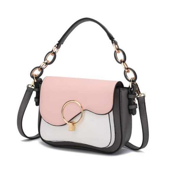 MKF Collection Kennedy Vegan Leather Women's Small Crossbody Satchel  Handbag by Mia K., Pink 