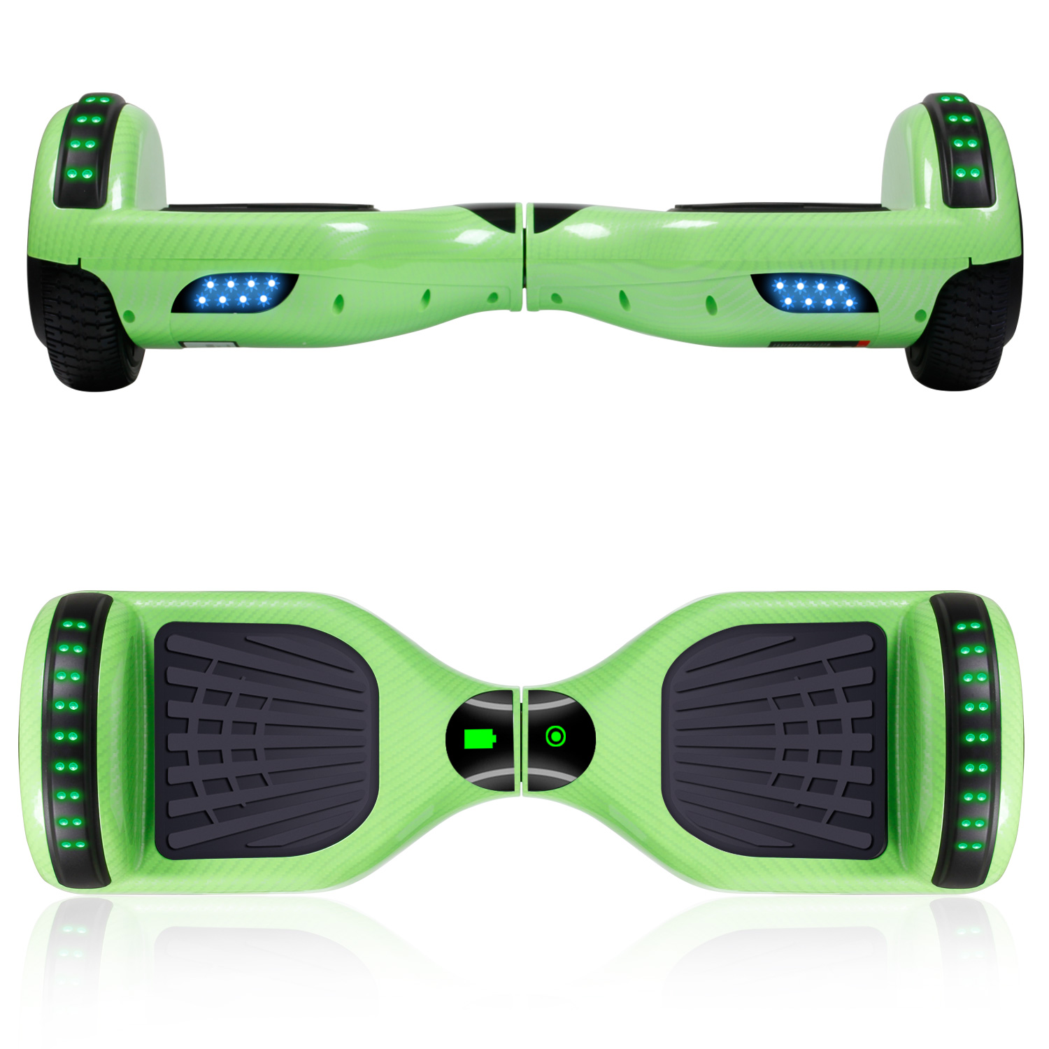 Green hoverboard with online bluetooth