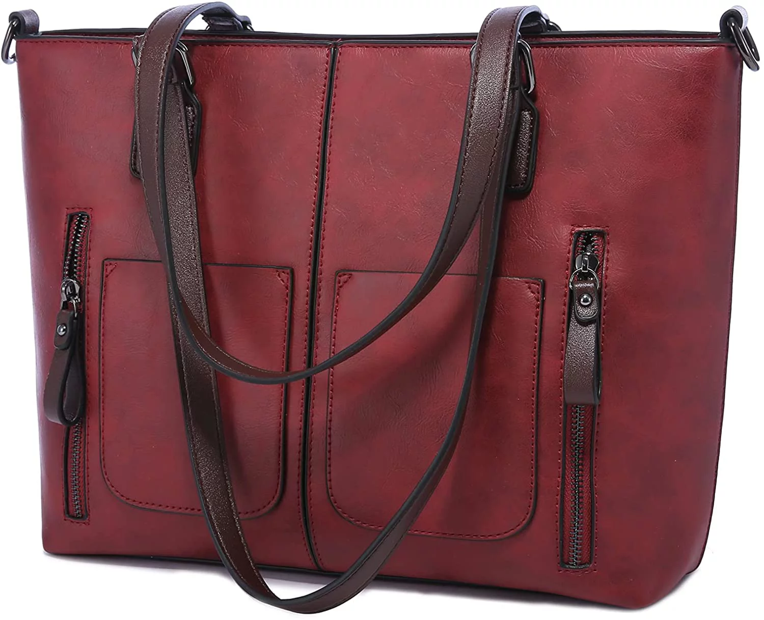 LOVEVOOK Large Shoulder Bag for Women Faux Leather Purse Work Bags with  Multi-Pockets Designer Handbag