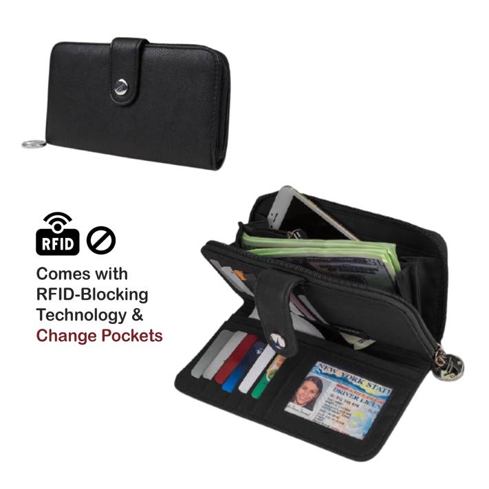 Nautica Perfect Carry-All RFID Blocking Mini Crossbody Wallet Wristlet  Clutch