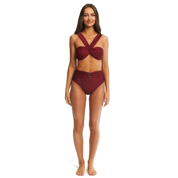 Time and Tru Women s Belted U Trim Bikini Swimwear Bottoms The