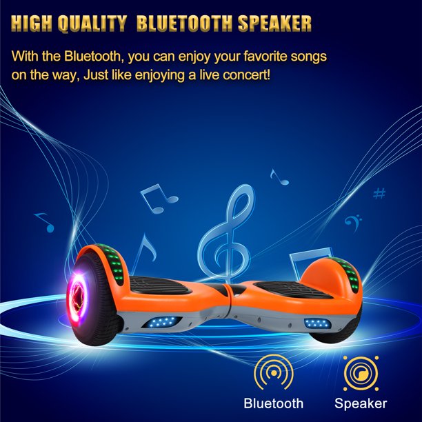 CBD 6.5 ” Hoverboard with Bluetooth and LED Lights, Two-Wheel Self  Balancing Scooter for Adult Kids Gift, Orange – The Market Depot