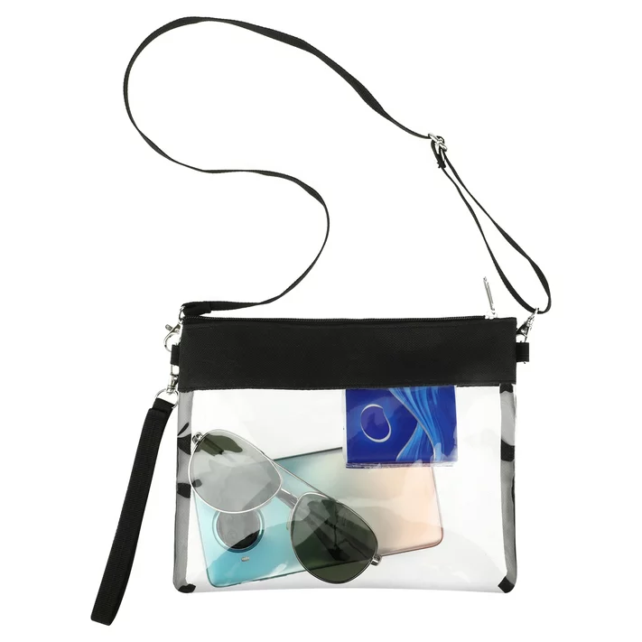 TSV Stadium Approved Clear Crossbody Bag, Waterproof Shoulder Purse Bag  with Adjustable Strap for Concerts