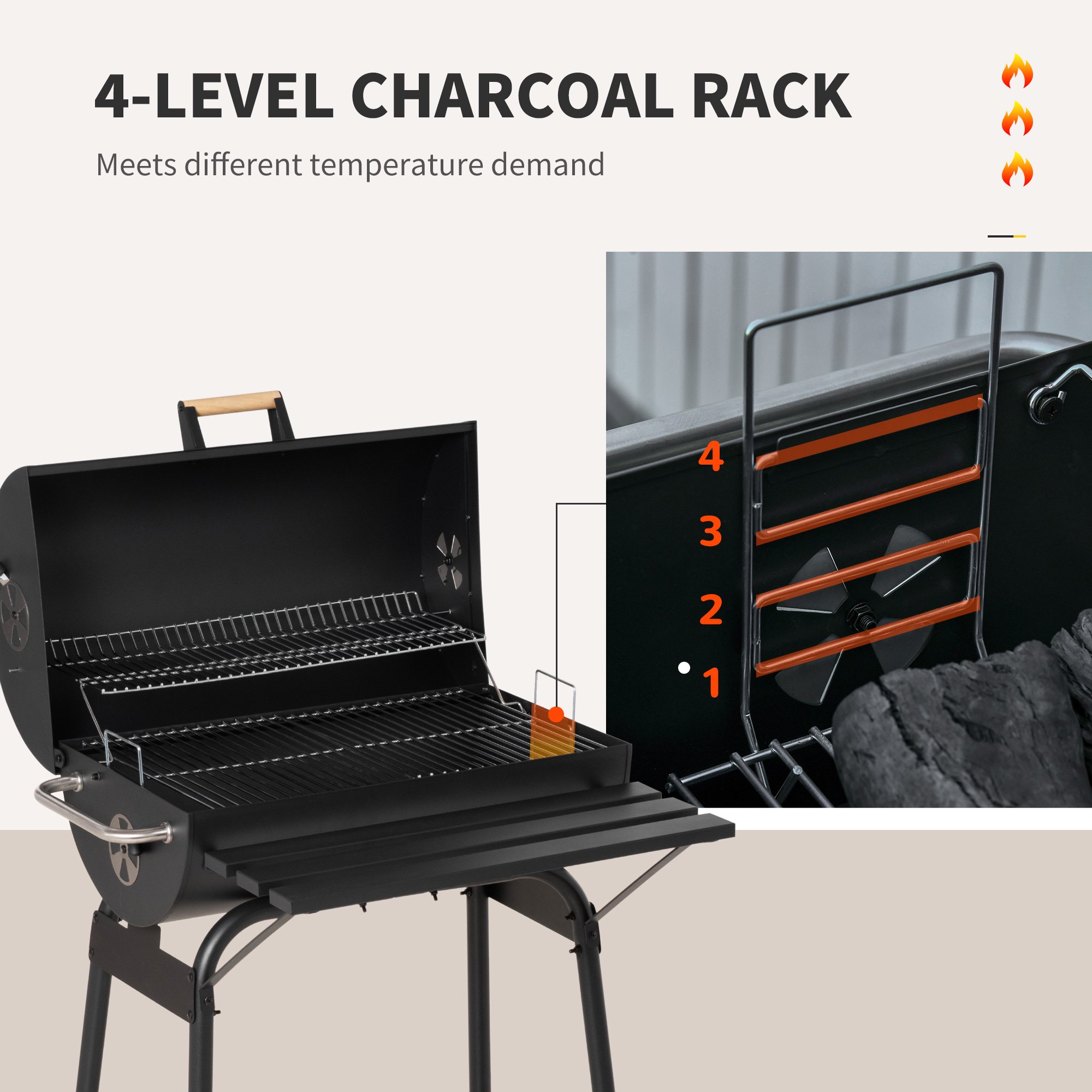 Outsunny Portable Charcoal Bbq Grills Steel Rotisserie Outdoor