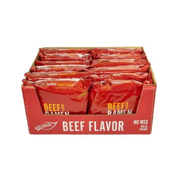 Ramen Express Beef Flavor Ramen Noodles, Vegan, Halal, Kosher, 3 oz Pouch