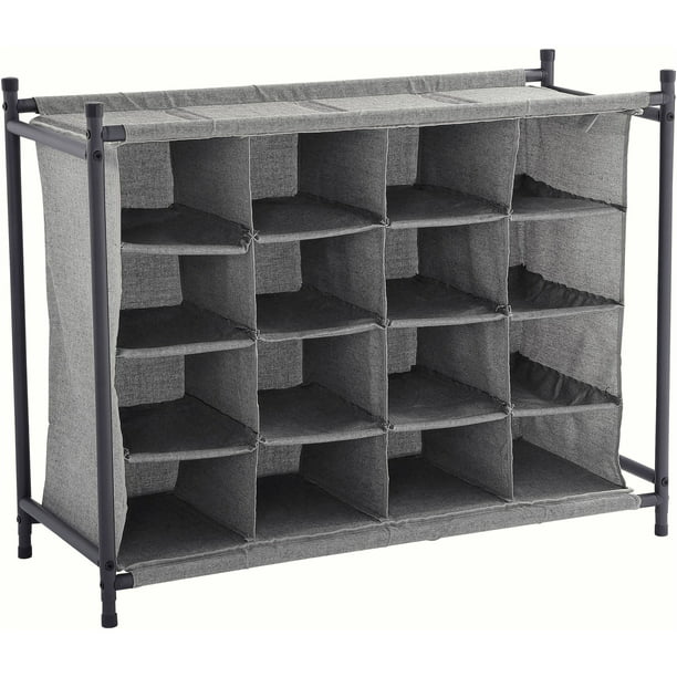 Mainstays 10 Tier 60 Pair Metal and Mesh Rolling Shoe Rack