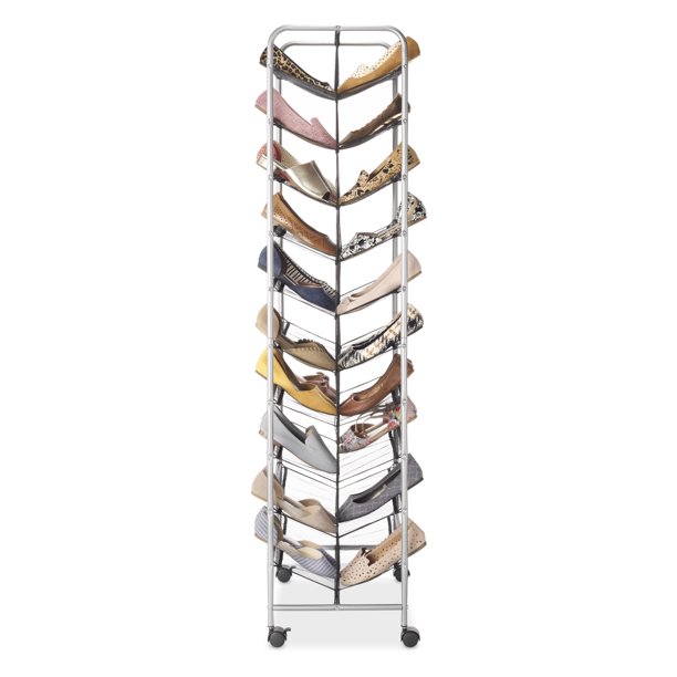 Mainstays 10-Tier Shoe Rack, Silver