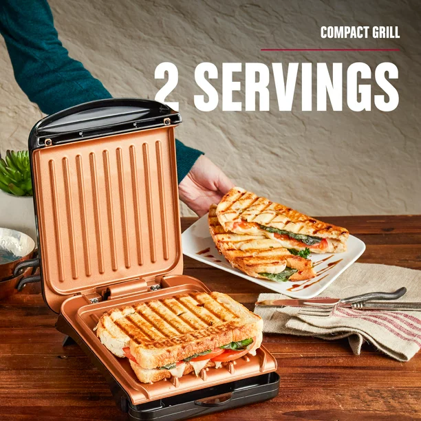 George Foreman Party Size -9 Serving Grill And Panini Space Saving Storage