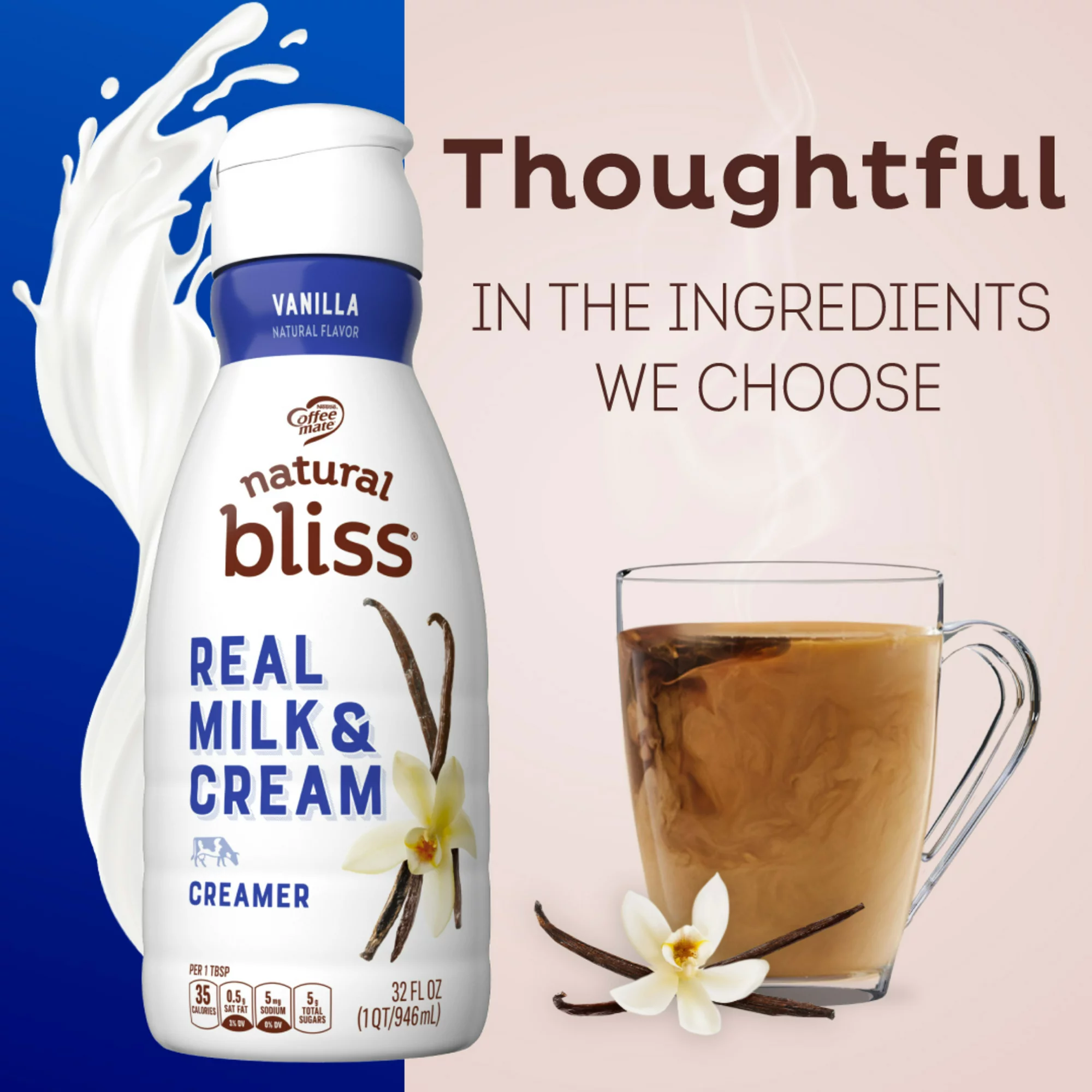 Nestle Coffee Mate Natural Bliss Real Milk & Cream Vanilla Liquid