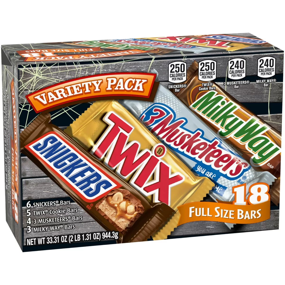 Mars Mixed Snickers Twix Milky Way And 3 Musketeers Variety Pack Halloween Chocolate Bars 18 5405