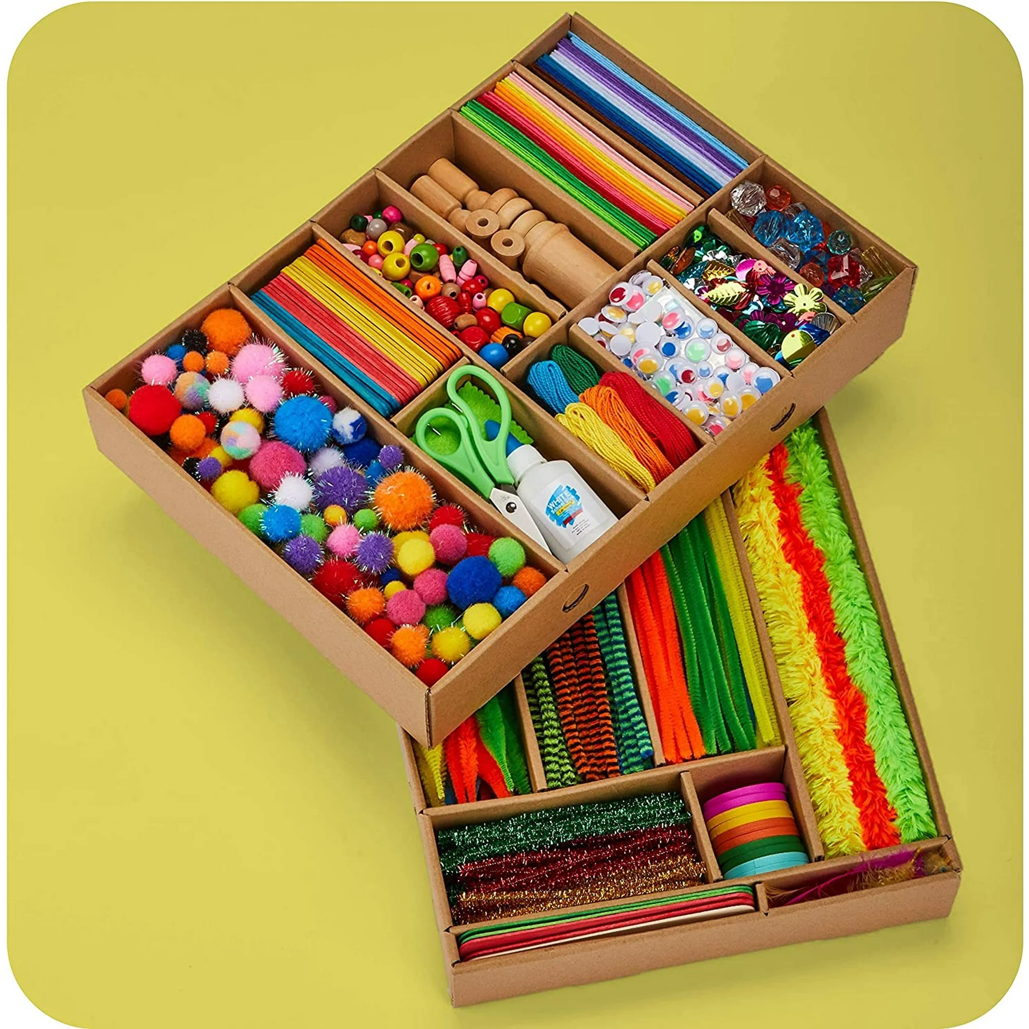 Arts & Crafts Supplies Kit With Storage Bin