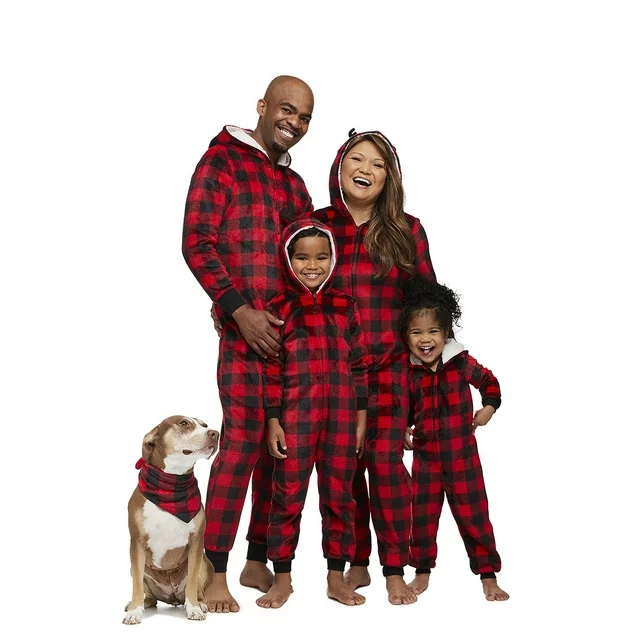 Jolly Jammies Buffalo Plaid Matching Family Christmas Union Suit